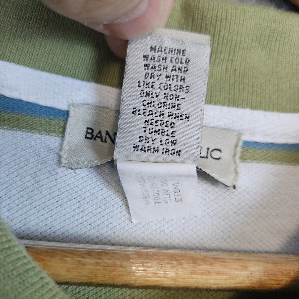 Banana Republic Men's Polo Shirt Size XL 100% Cotton Multicolor Stripes‎ SPOT